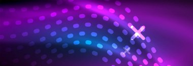 Koyu, parlak hareket, sihirli alan ışık parlayan soyut dalga. Vektör techno arka plan