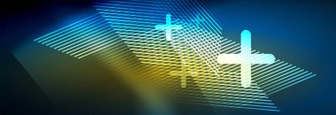 Neon parlayan techno hatları, yüksek teknoloji fütüristik arka plan şablonu çizgilerle