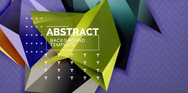 Vektör üçgen 3d geometrik şekiller arka plan, modern afiş tasarımı