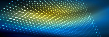 Işık parçacıkları karanlık neon uzayda parlayan, magic kızdırma parlak arka plan