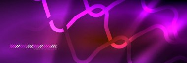 Neon parlayan techno hatları, yüksek teknoloji fütüristik arka plan şablonu kare şekilleri ile