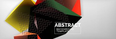 Üçgen 3d geometrik şekiller kompozisyon, arka plan