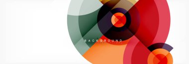 En az geometrik daireler ve üçgenler soyut arka plan, techno modern tasarımı, afişi şablonu