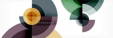 En az geometrik daireler ve üçgenler soyut arka plan, techno modern tasarımı, afişi şablonu