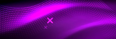 Koyu, parlak hareket, sihirli alan ışık parlayan soyut dalga. Vektör techno arka plan