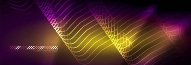 Parlak neon özet satırları, techno fütüristik şablonu