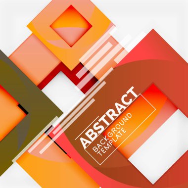 Renk metin ile kare kompozisyon. Geometrik arka plan