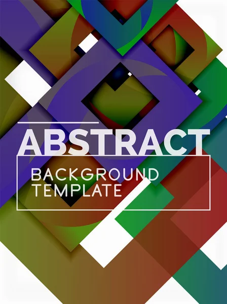 Composición cuadrada de color con texto. Fondo abstracto geométrico — Vector de stock