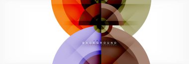 En az geometrik daireler ve üçgenler soyut arka plan, techno modern tasarımı, afişi şablonu