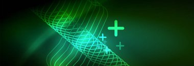 Parlak neon ışıkları arka plan, tekno tasarım, projeniz için modern duvar kağıdı