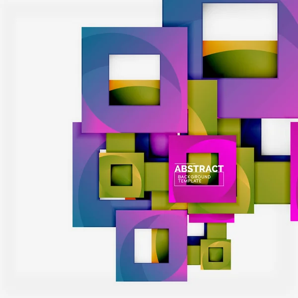 Hintergrund abstrakte Quadrate, geometrische Minimalvorlage — Stockvektor