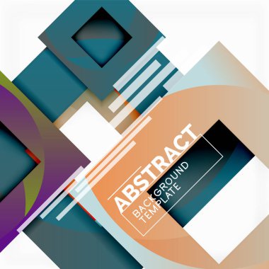 Çok renkli kareler kompozisyonu ile Geometrik asgari özet arkaplan