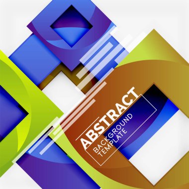 Çok renkli kareler kompozisyonu ile Geometrik asgari özet arkaplan
