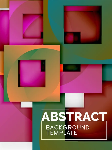 Composição quadrada de cor com texto. Fundo geométrico abstracto — Vetor de Stock