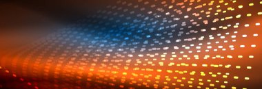 Işık parçacıkları karanlık neon uzayda parlayan, magic kızdırma parlak arka plan