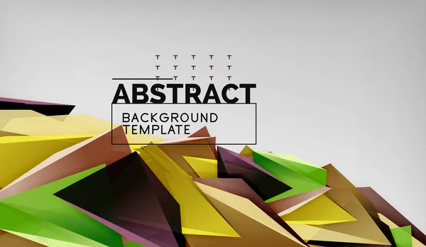 3D-Dreieck geometrisches Hintergrunddesign, moderne Plakatvorlage — Stockvektor