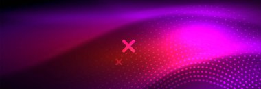 Koyu, parlak hareket, sihirli alan ışık parlayan soyut dalga. Vektör techno arka plan