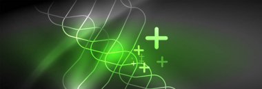 Parlak neon özet satırları, techno fütüristik şablonu