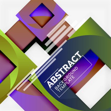 Çok renkli kareler kompozisyonu ile Geometrik asgari özet arkaplan