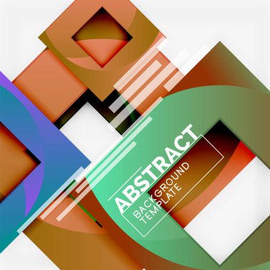 Çok renkli kareler kompozisyonu ile Geometrik asgari özet arkaplan