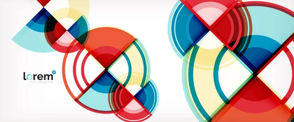Cercle fond abstrait, lumineux formes géométriques rondes colorées — Image vectorielle