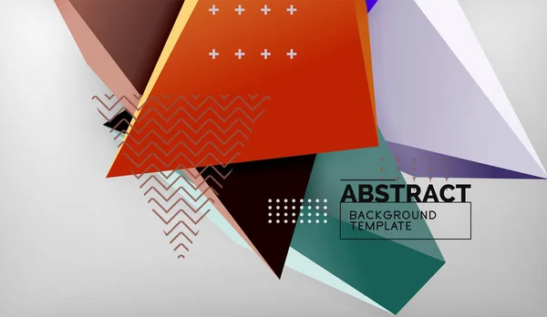3D-ontwerp van driehoek geometrische achtergrond, moderne poster sjabloon — Stockvector