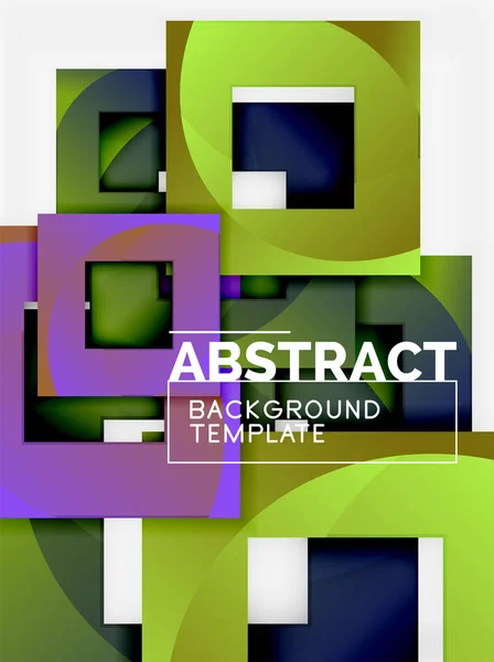 Geometrisk minimal abstrakt bakgrund med flerfärgade rutor sammansättning — Stock vektor