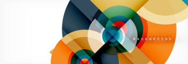 En az geometrik daireler ve üçgenler soyut arka plan, techno modern tasarımı, afişi şablonu