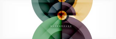 En az geometrik daireler ve üçgenler soyut arka plan, techno modern tasarımı, afişi şablonu