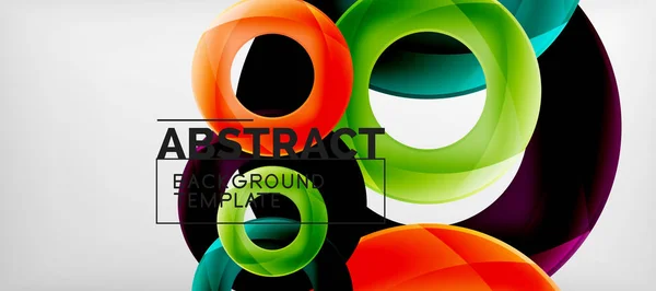 Цветные векторные кольца геометрического абстрактного фона, современный геометрический дизайн узора. Шаблон бизнес-презентации или технологии, брошюра или шаблон листовки, или геометрический веб-баннер — стоковый вектор