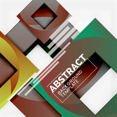 Çok renkli kareler kompozisyonu ile Geometrik asgari özet arkaplan