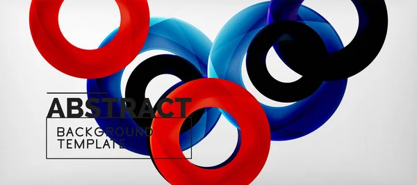 Fliegende Kreise geometrischer abstrakter Hintergrund — Stockvektor