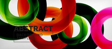 Renkli vektör geometrik arka plan, modern geometrik desen tasarım yüzükler. İş veya teknoloji tanıtım tasarım şablonu, broşür veya el ilanı desenli veya geometrik web afiş