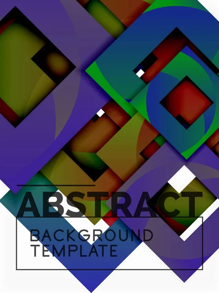 Composición cuadrada de color con texto. Fondo abstracto geométrico — Vector de stock