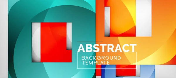 Fondo con composición de cuadrados de color, diseño moderno de abstracción geométrica para póster, portada, marca o banner — Archivo Imágenes Vectoriales