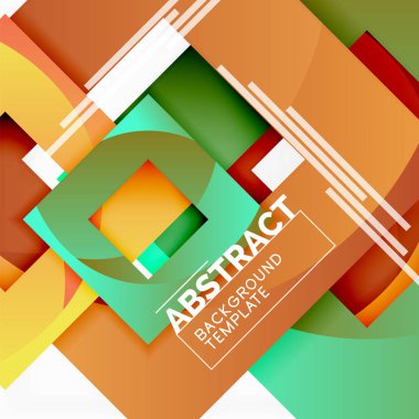Çok renkli kareler kompozisyonu ile Geometrik asgari özet arkaplan