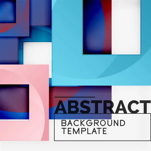 Color square composition with text. Geometric abstract background — Stock Vector