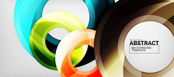 Сучасні геометричні кола абстрактний фон, барвисті круглі форми з ефектами тіней — стоковий вектор