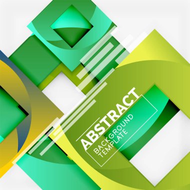 Renk metin ile kare kompozisyon. Geometrik arka plan