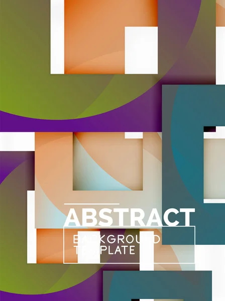 Fundo abstrato mínimo geométrico com composição de quadrados multicoloridos — Vetor de Stock