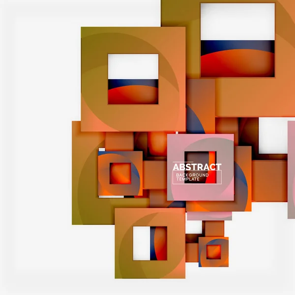 Cuadrados abstractos de fondo, plantilla mínima geométrica — Vector de stock