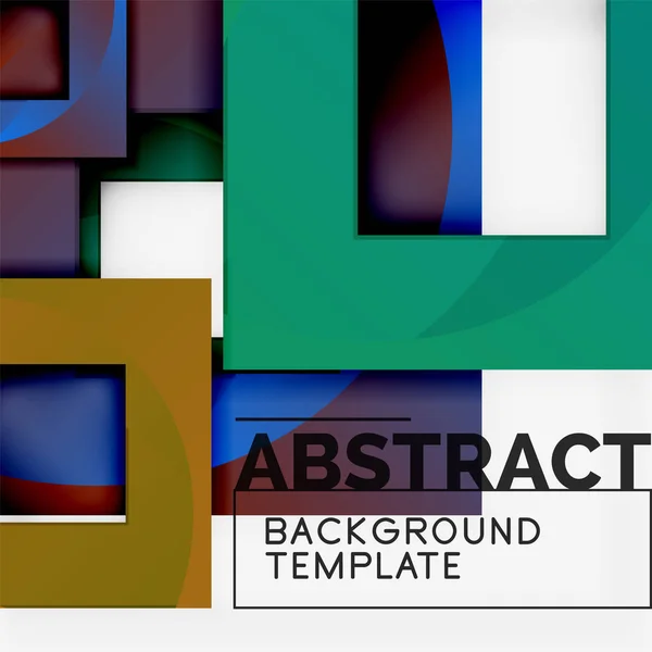 Geometrické minimální abstraktní pozadí s vícebarevným složením čtverců — Stockový vektor