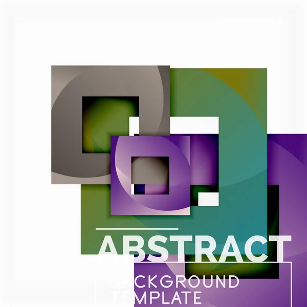 Hintergrund abstrakte Quadrate, geometrische Minimalvorlage — Stockvektor