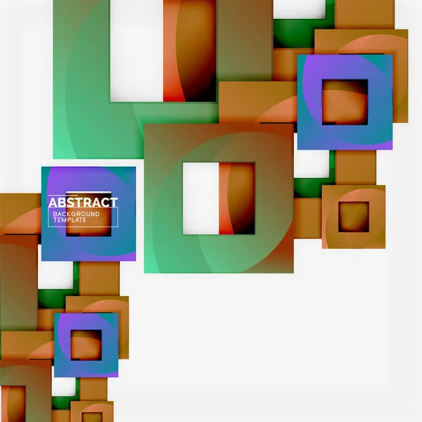 Fundo abstrato mínimo geométrico com composição de quadrados multicoloridos — Vetor de Stock