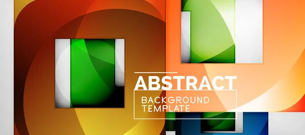 Fondo con composición de cuadrados de color, diseño moderno de abstracción geométrica para póster, portada, marca o banner — Vector de stock