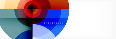 En az geometrik daireler ve üçgenler soyut arka plan, techno modern tasarımı, afişi şablonu