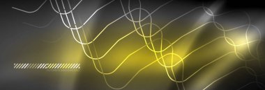 Parlak neon özet satırları, techno fütüristik şablonu