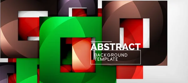 Quadratischer Hintergrund, abstrakte Quadrate auf grauer, geschäftlicher oder technografischer Vorlage — Stockvektor
