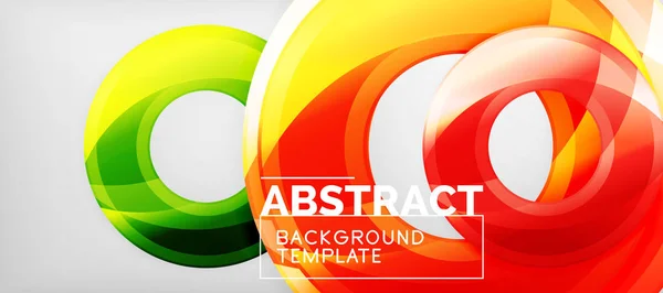 Moderne geometrische cirkels abstract achtergrond, kleurrijke ronde vormen met schaduweffecten — Stockvector