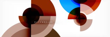 En az geometrik daireler ve üçgenler soyut arka plan, techno modern tasarımı, afişi şablonu